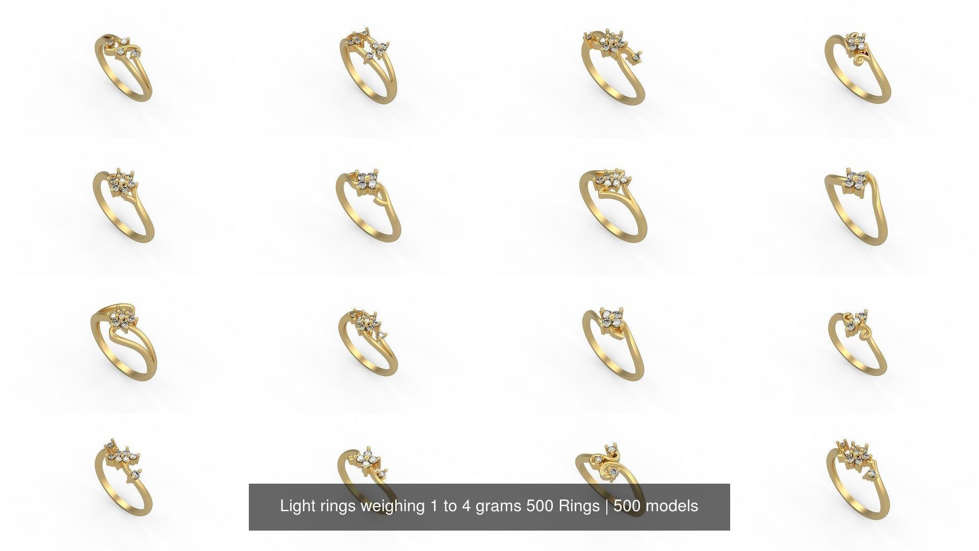 Light rings weighing 1 to 4 grams 500 Rings 3D Model Collection_55