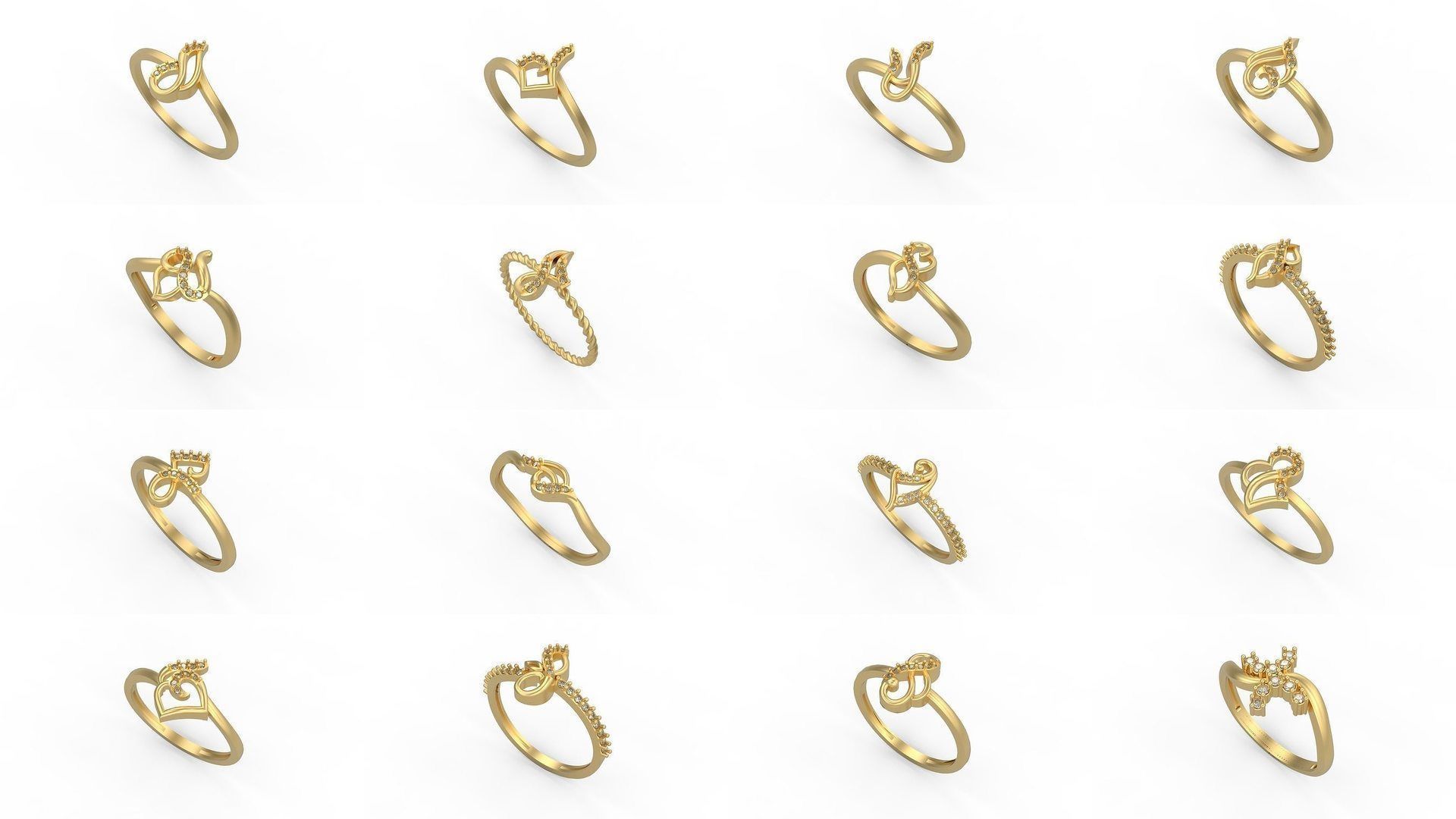 Light rings weighing 1 to 4 grams 500 Rings 3D Model Collection_17