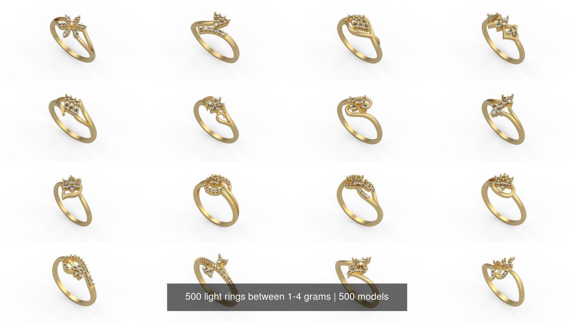 Light rings weighing 1 to 4 grams 500 Rings 3D Model Collection_65
