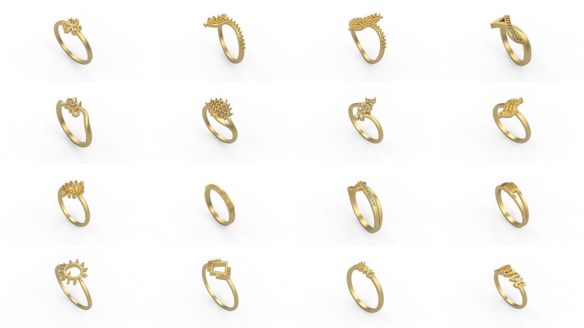 Light rings weighing 1 to 4 grams 500 Rings 3D Model Collection_5