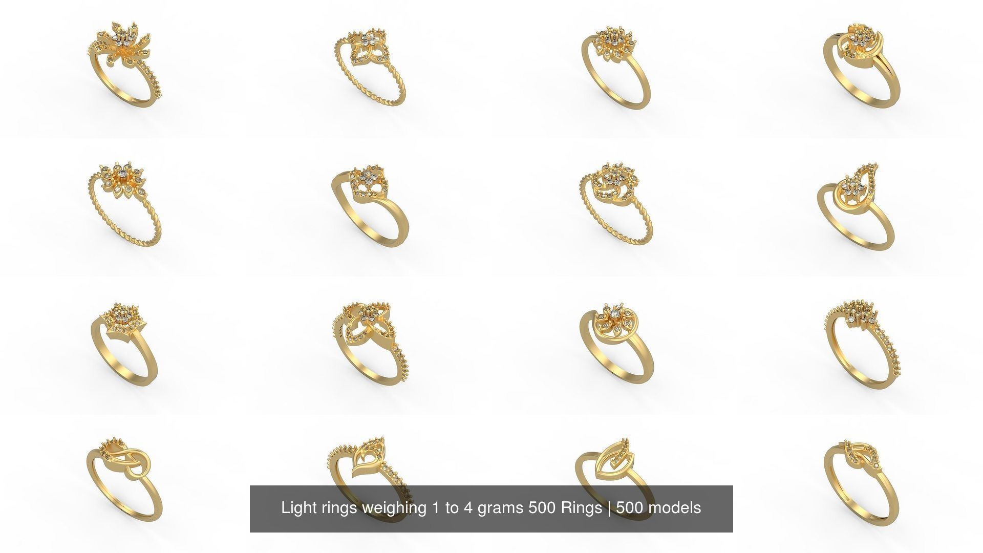 Light rings weighing 1 to 4 grams 500 Rings 3D Model Collection_20