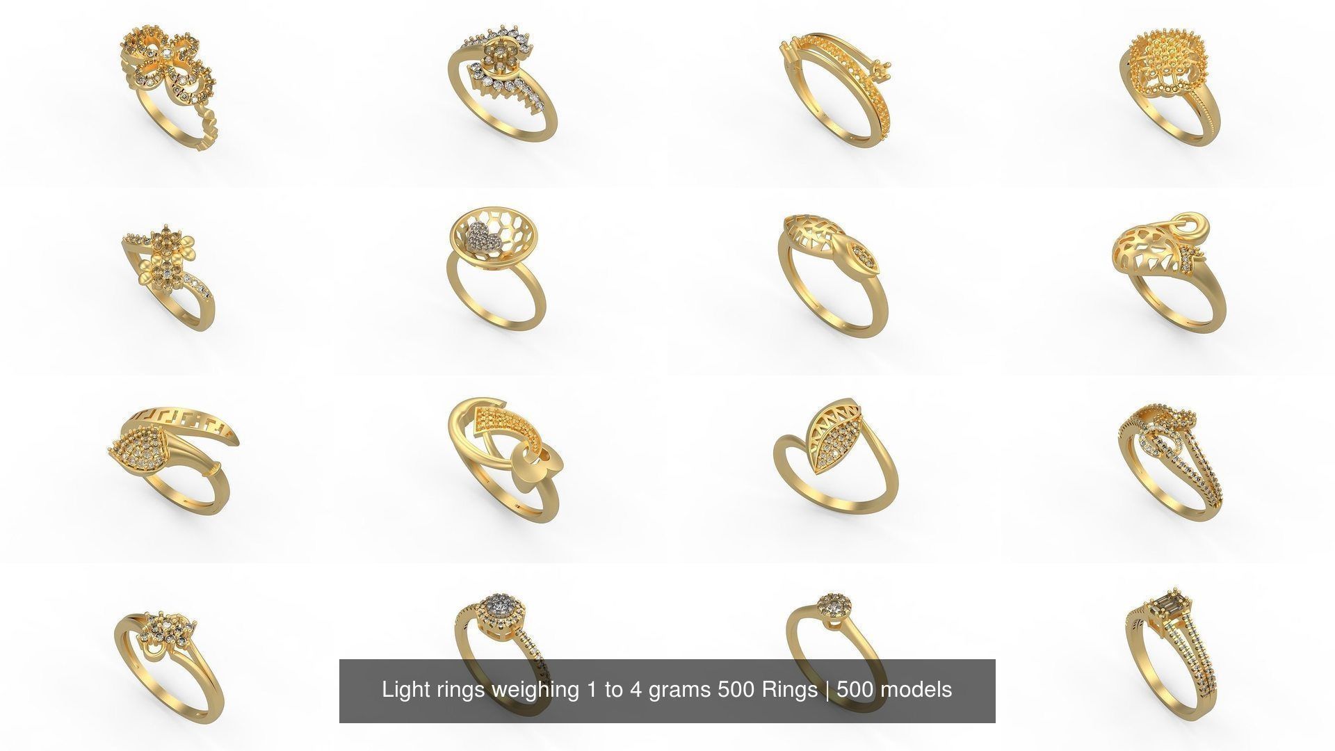 Light rings weighing 1 to 4 grams 500 Rings 3D Model Collection_73