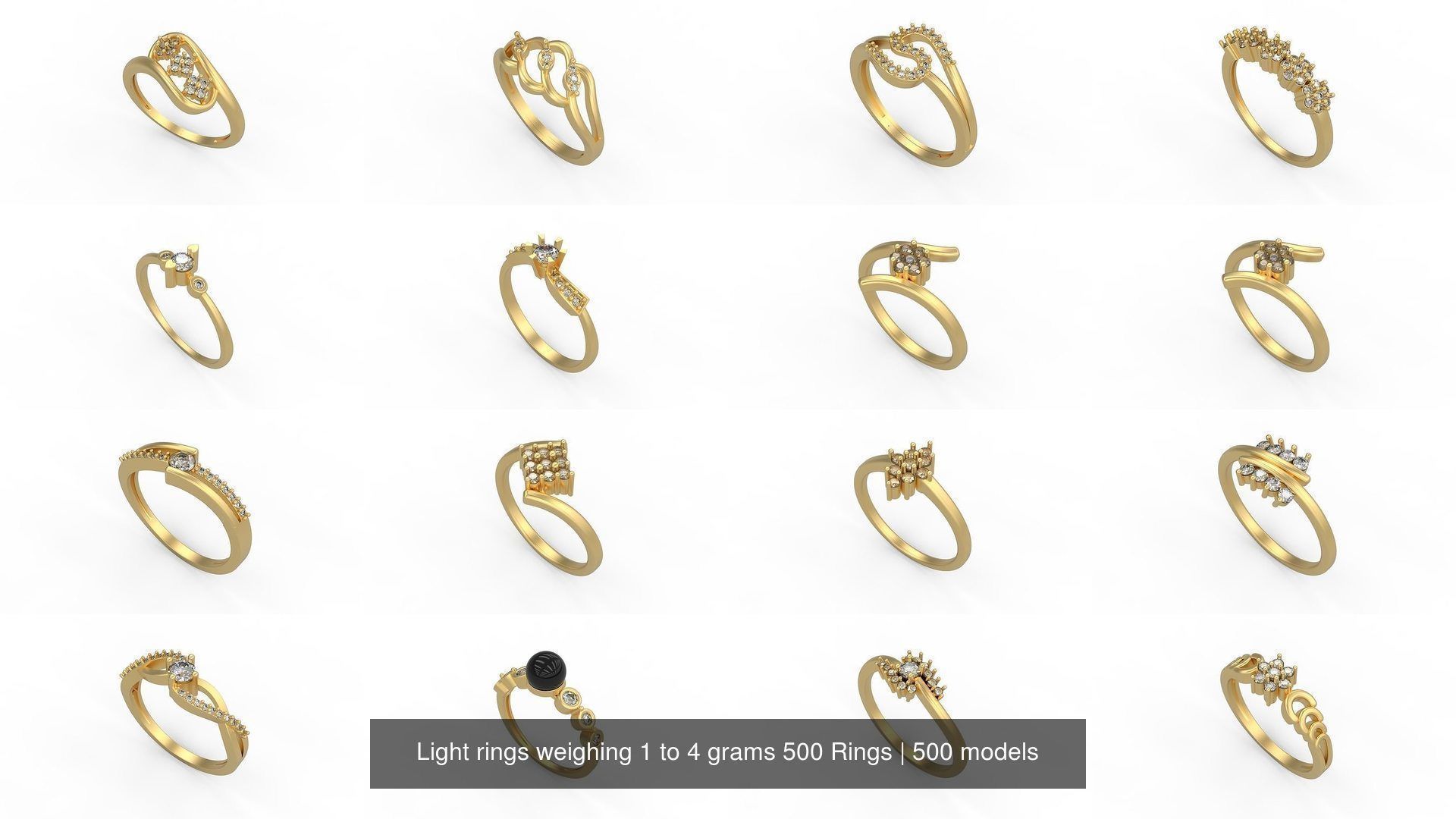 Light rings weighing 1 to 4 grams 500 Rings 3D Model Collection_37