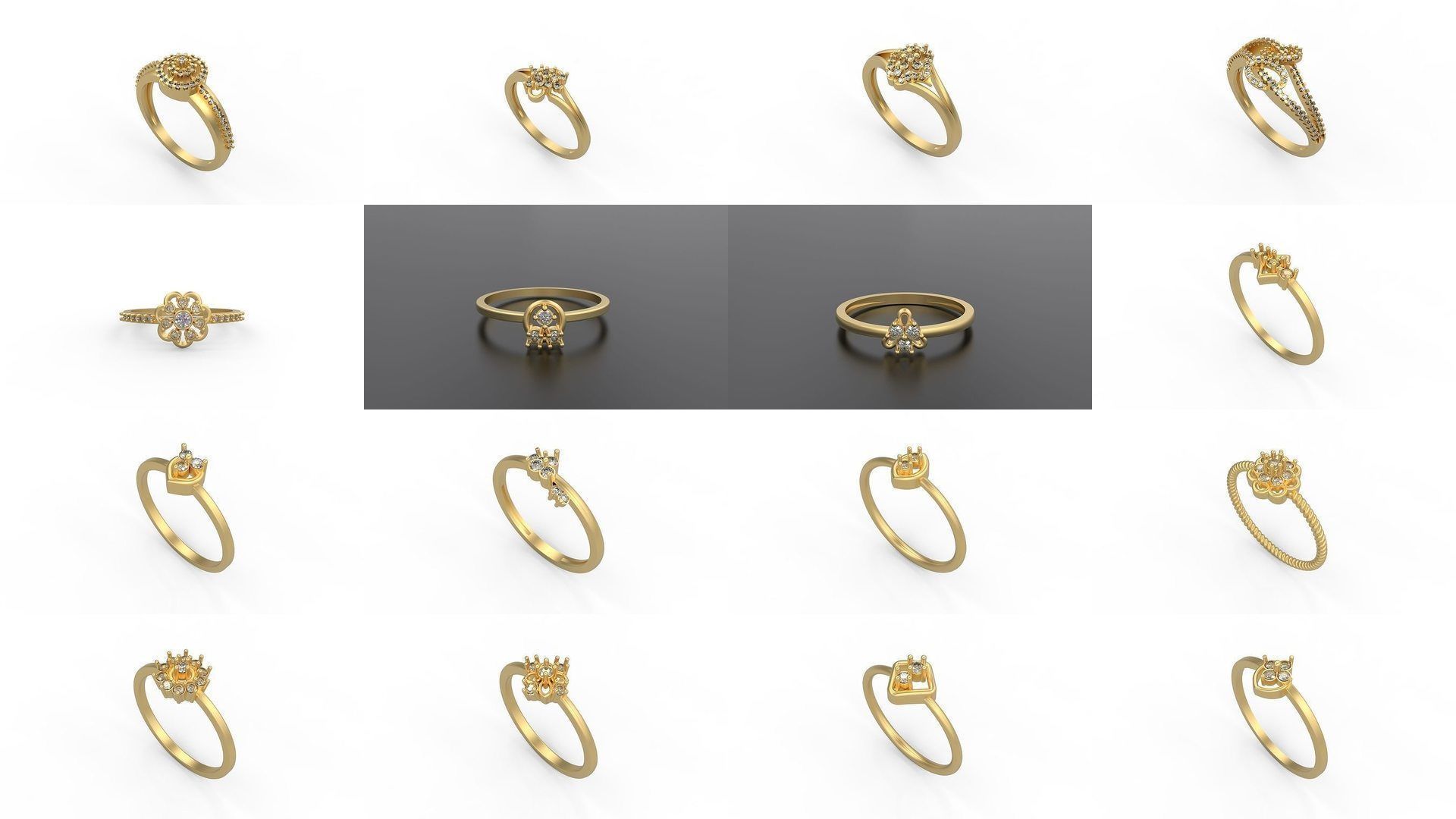 Light rings weighing 1 to 4 grams 500 Rings 3D Model Collection_50