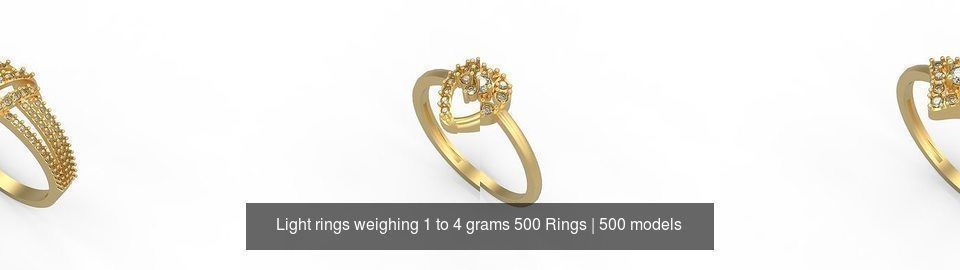 Light rings weighing 1 to 4 grams 500 Rings 3D Model Collection_16