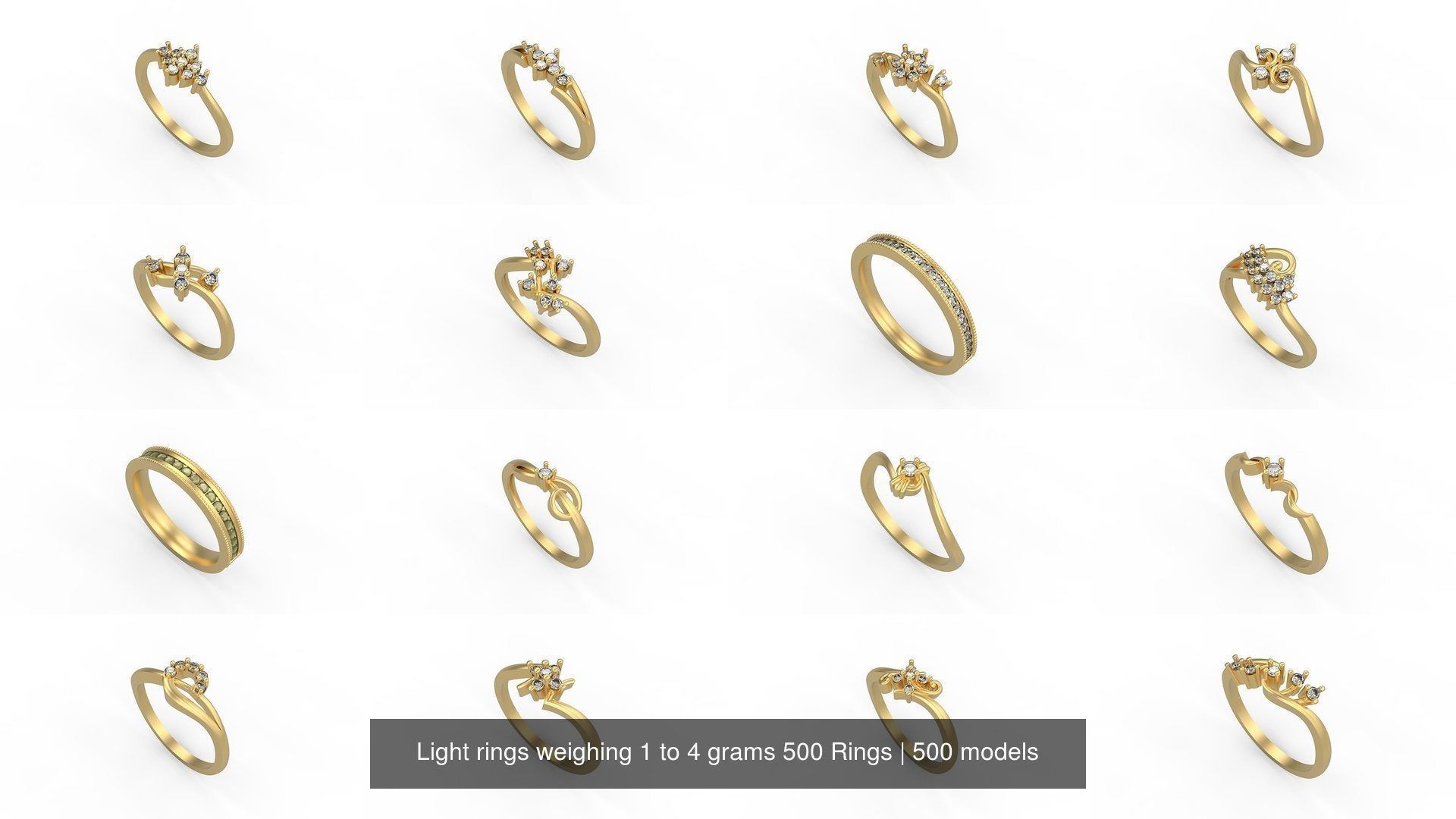 Light rings weighing 1 to 4 grams 500 Rings 3D Model Collection_58