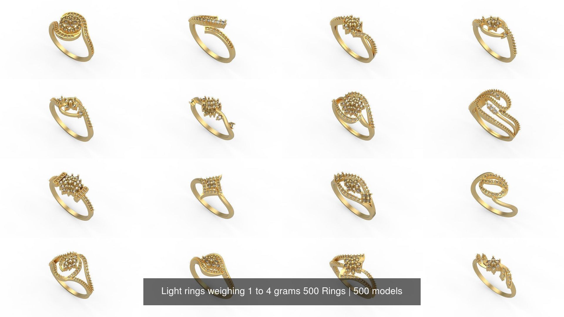 Light rings weighing 1 to 4 grams 500 Rings 3D Model Collection_43