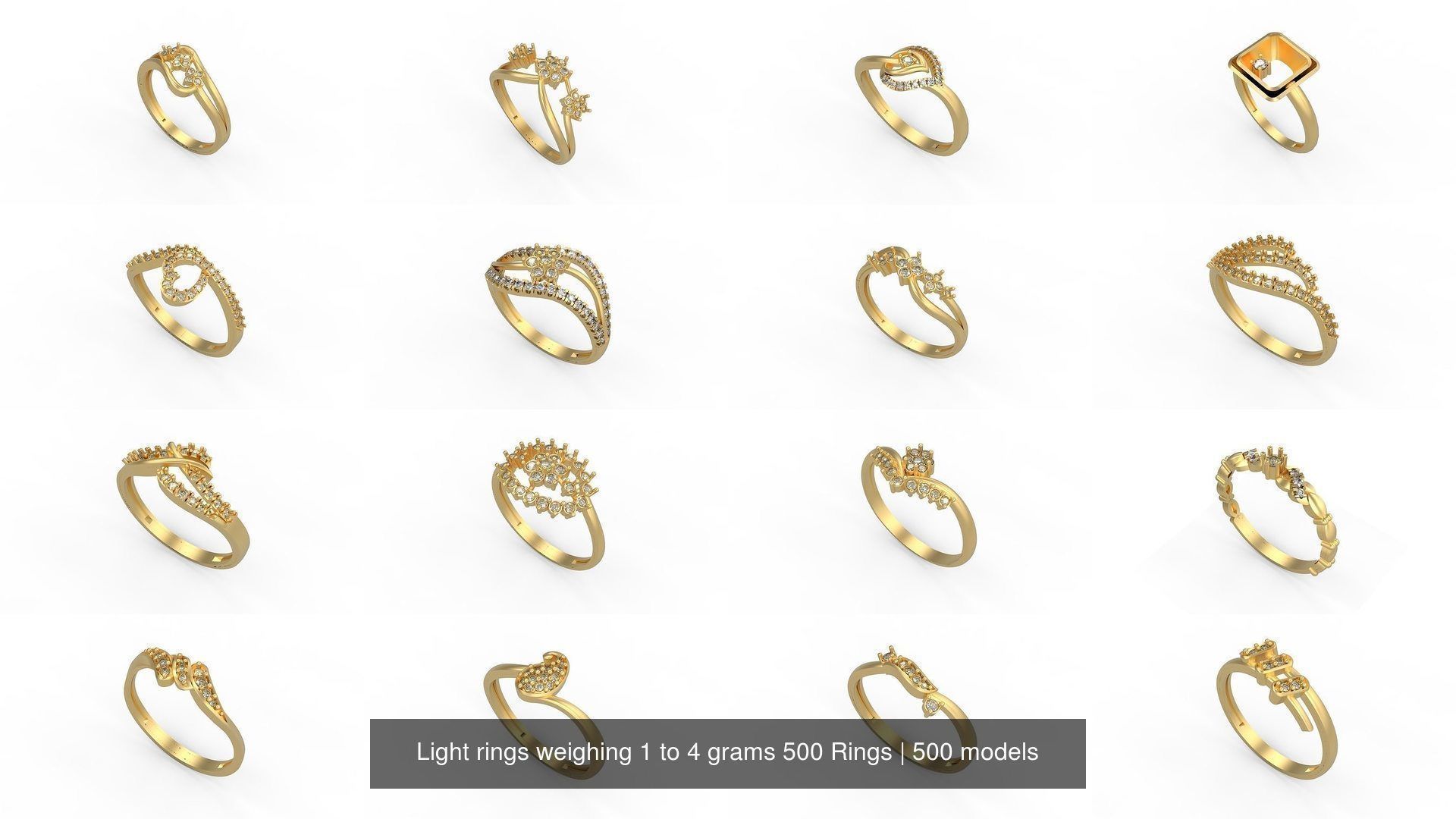 Light rings weighing 1 to 4 grams 500 Rings 3D Model Collection_31
