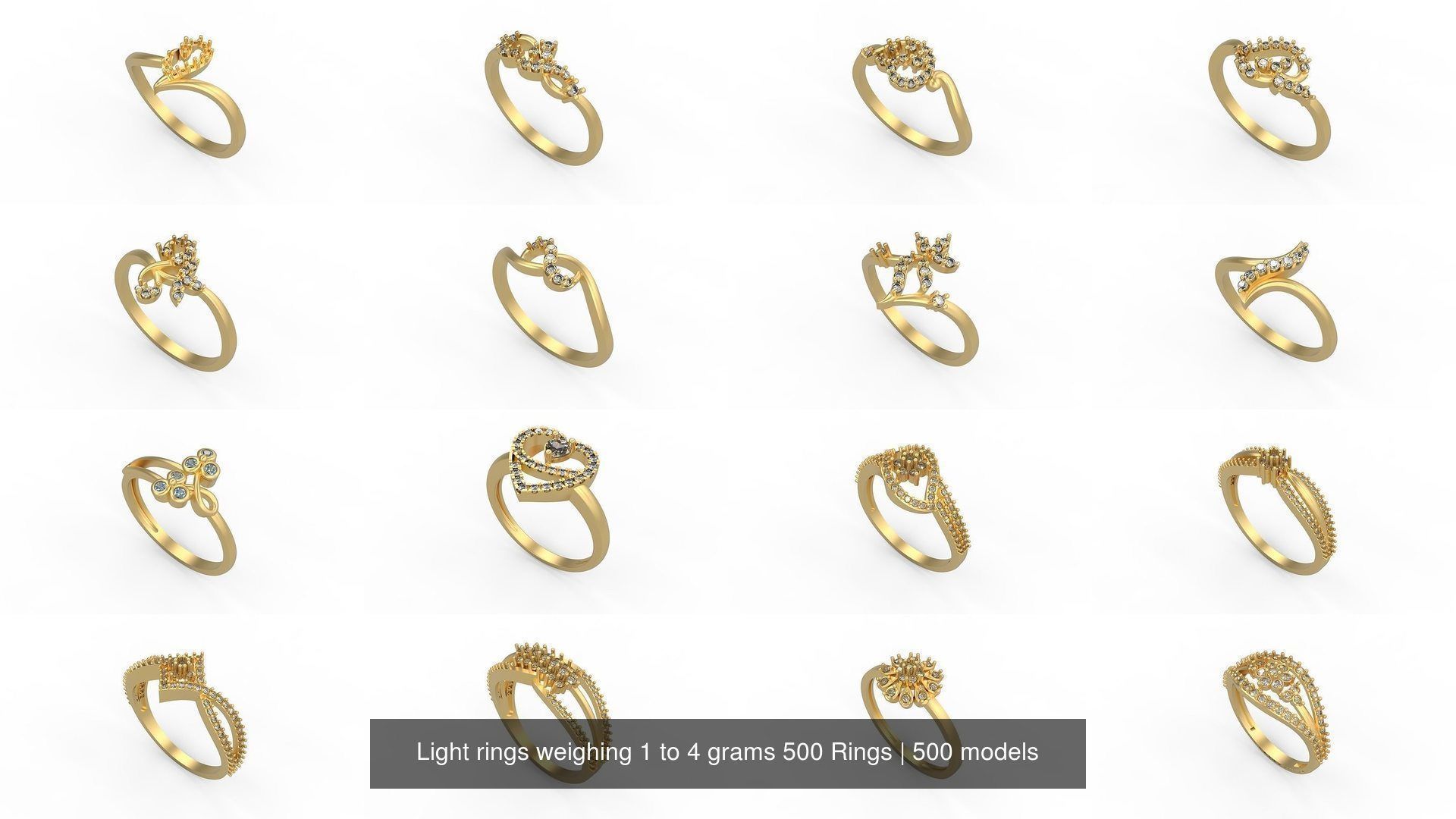 Light rings weighing 1 to 4 grams 500 Rings 3D Model Collection_70