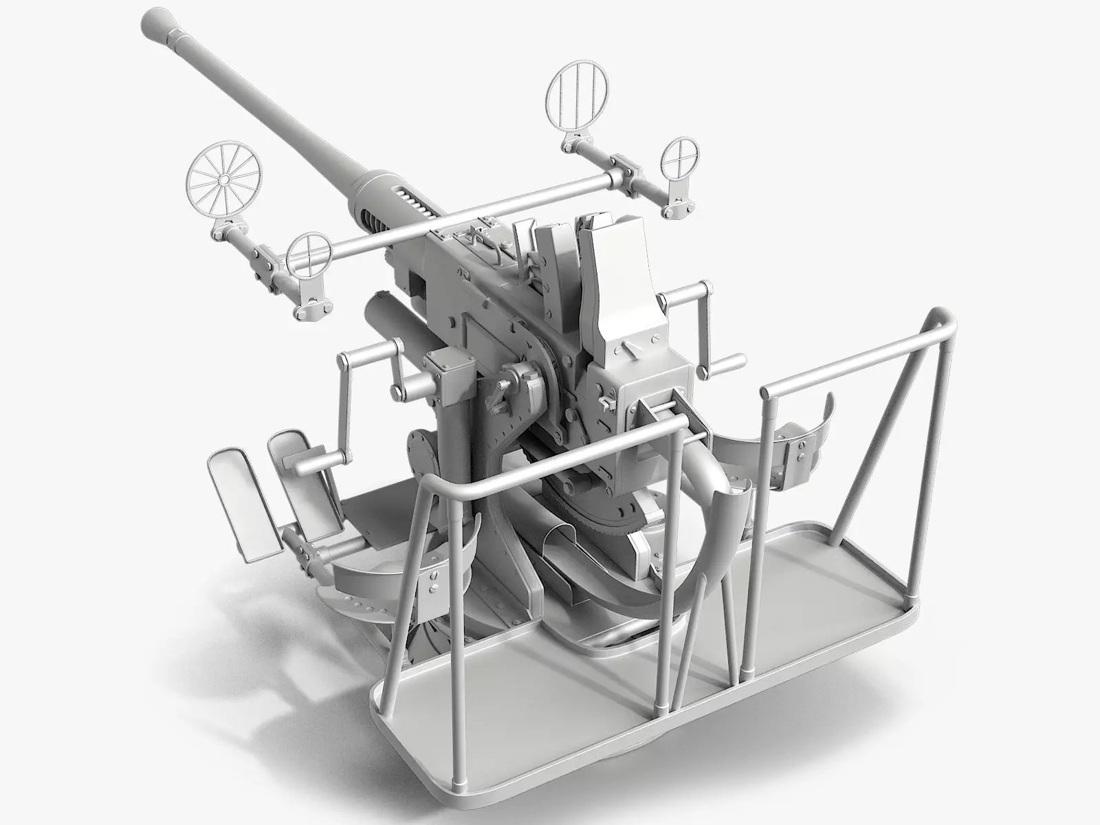 Bofors 40mm anti aircraft gun 3D model