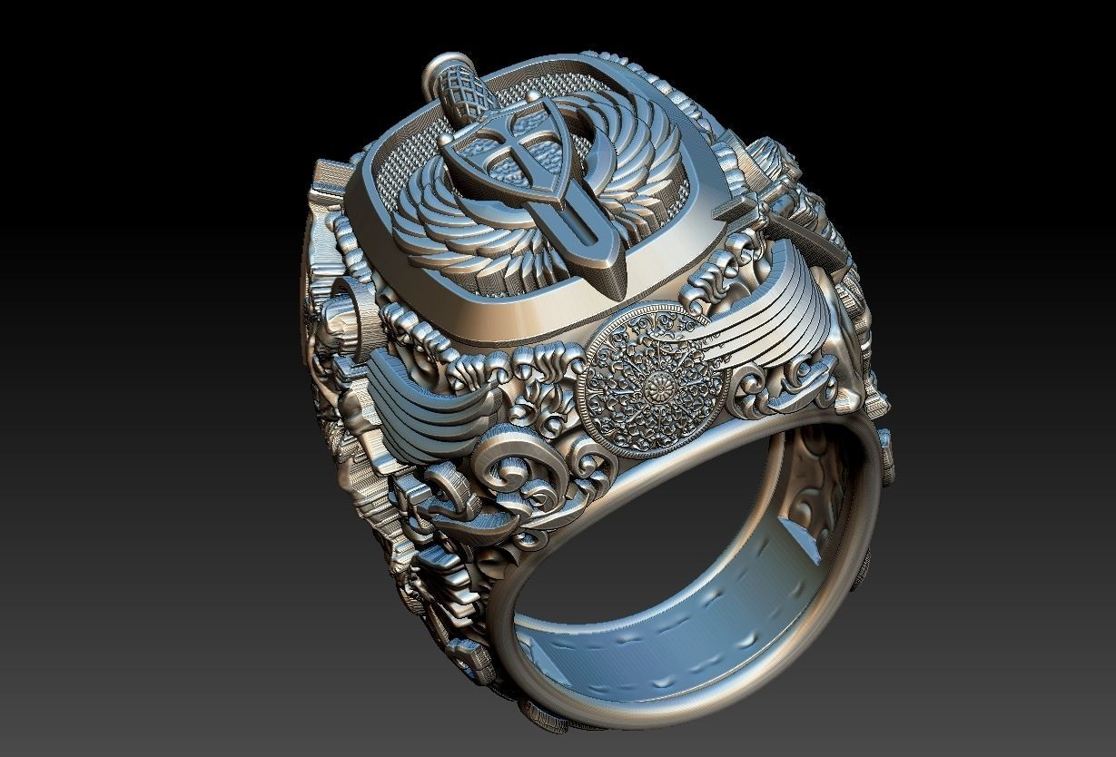 Michael the Archangel Ring - Arcanjo Miguel  3D print model_21