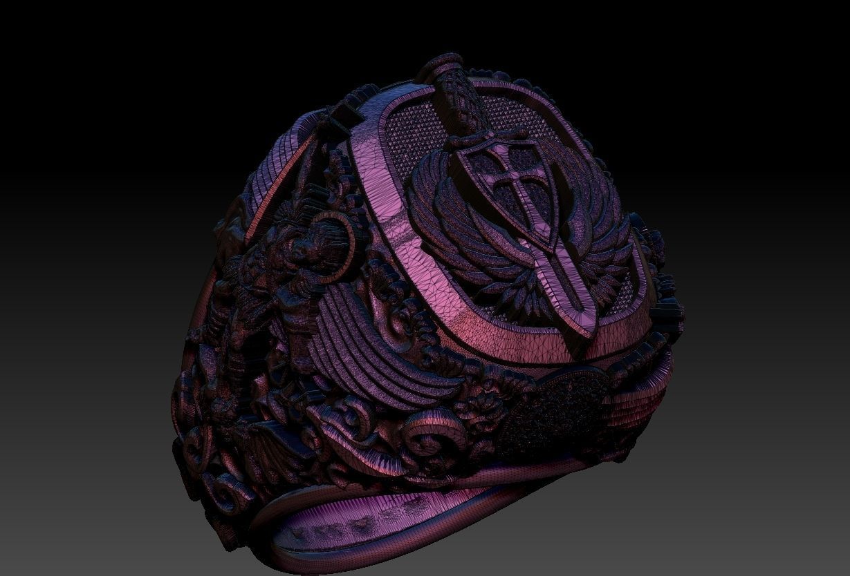 Michael the Archangel Ring - Arcanjo Miguel  3D print model_25