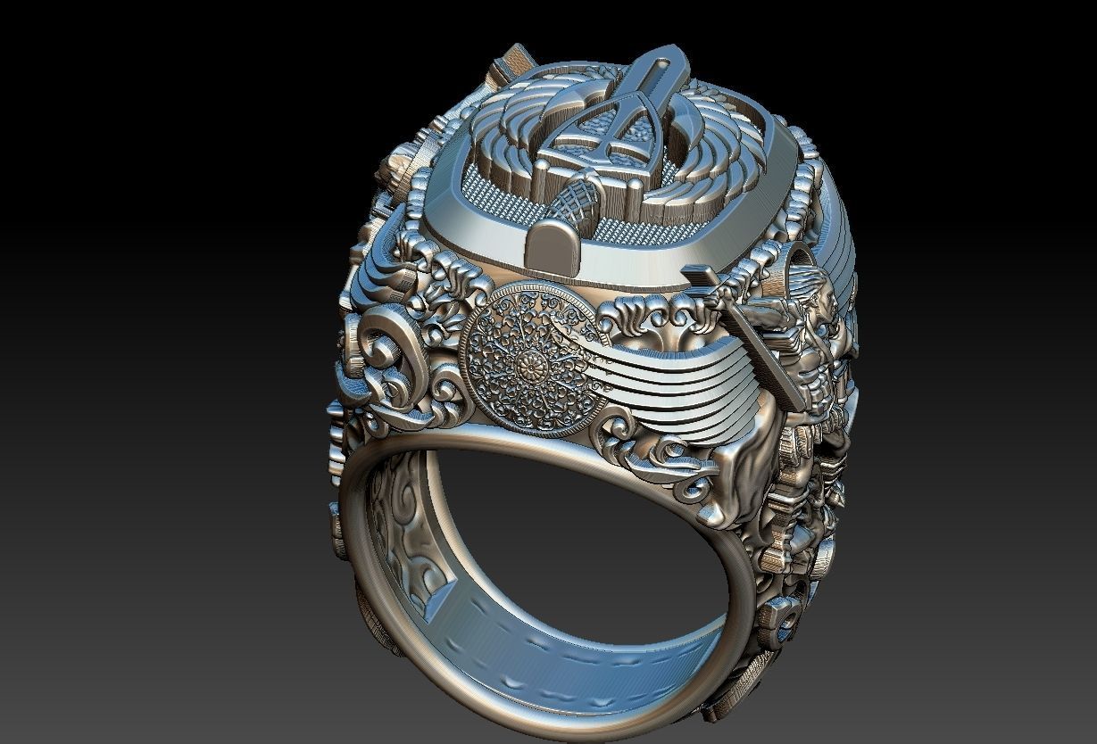 Michael the Archangel Ring - Arcanjo Miguel  3D print model_18