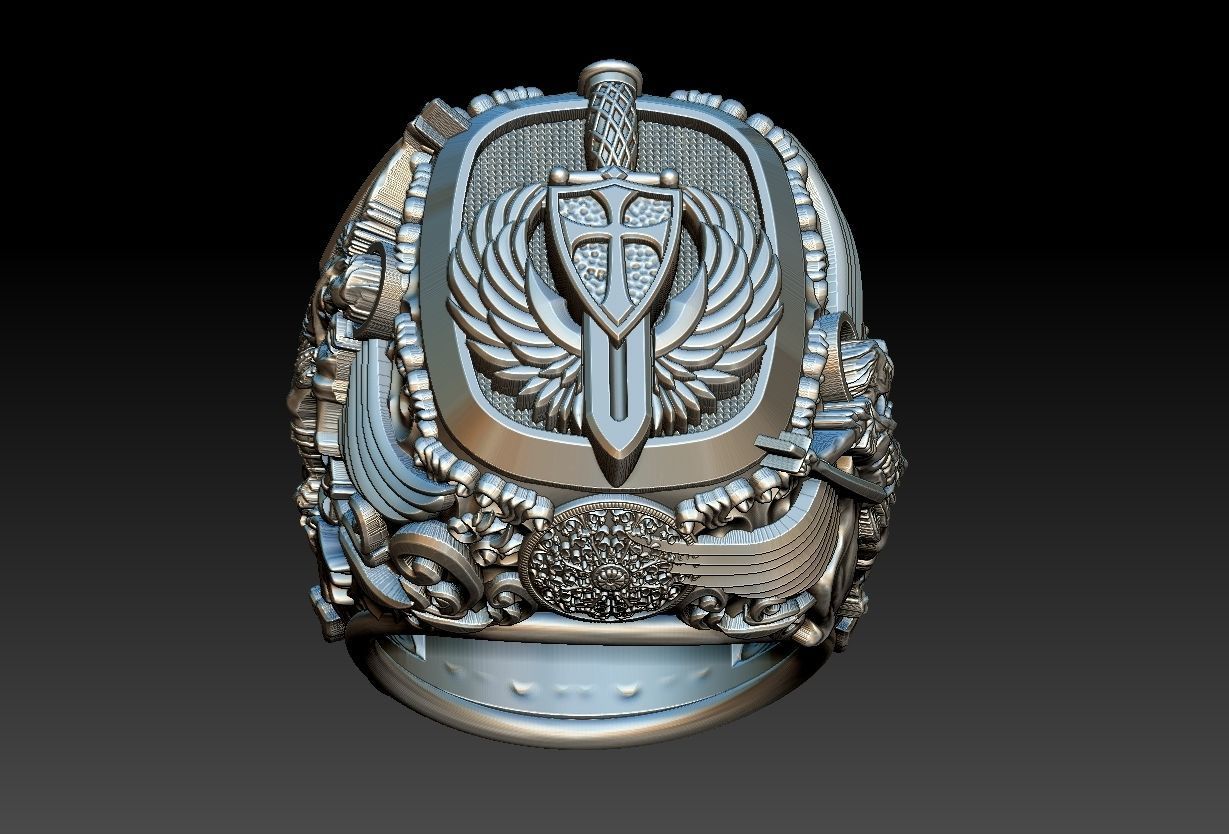 Michael the Archangel Ring - Arcanjo Miguel  3D print model_4