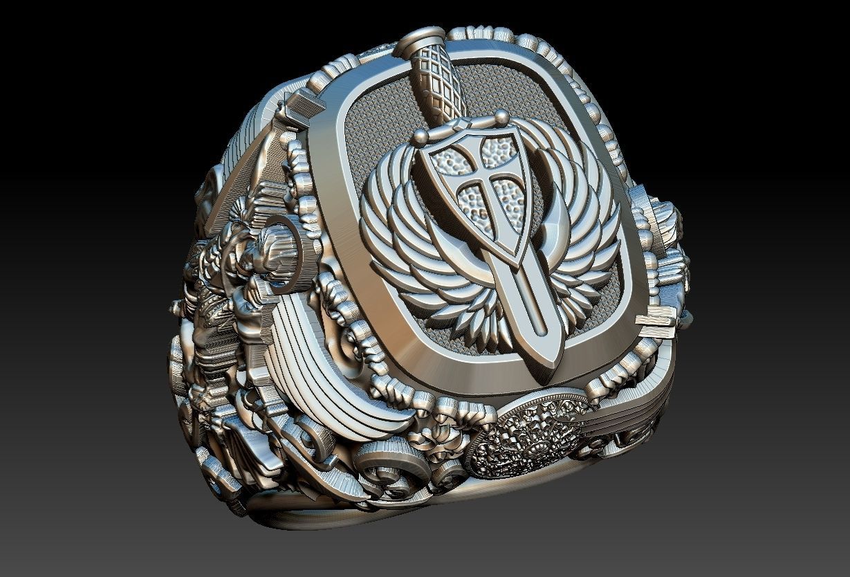 Michael the Archangel Ring - Arcanjo Miguel  3D print model_24