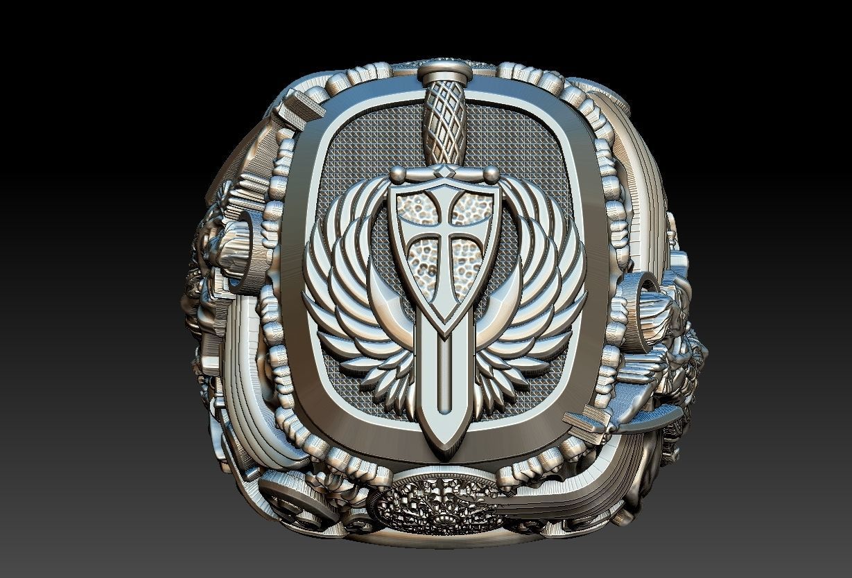 Michael the Archangel Ring - Arcanjo Miguel  3D print model_11