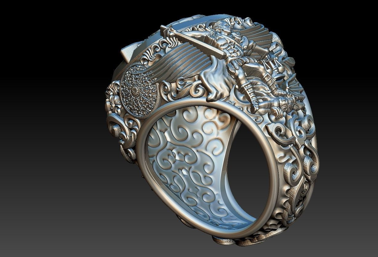 Michael the Archangel Ring - Arcanjo Miguel  3D print model_22