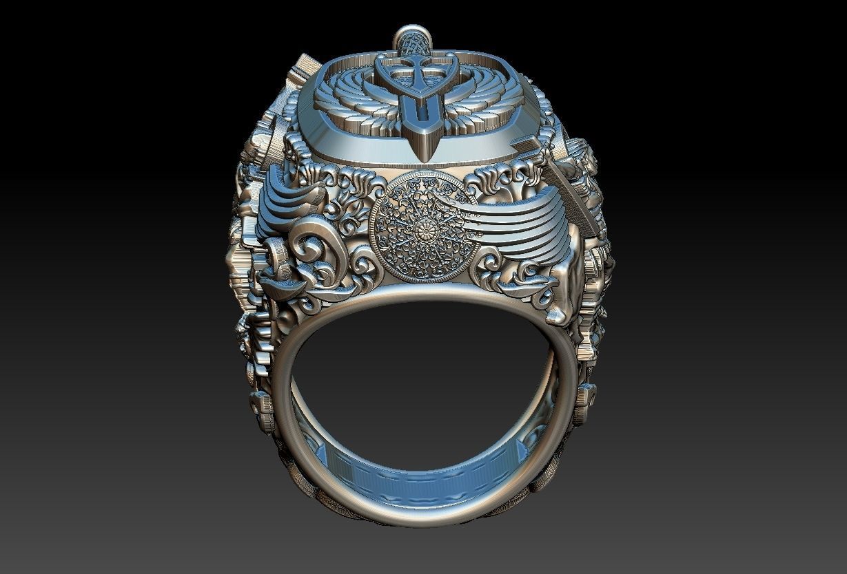 Michael the Archangel Ring - Arcanjo Miguel  3D print model_2