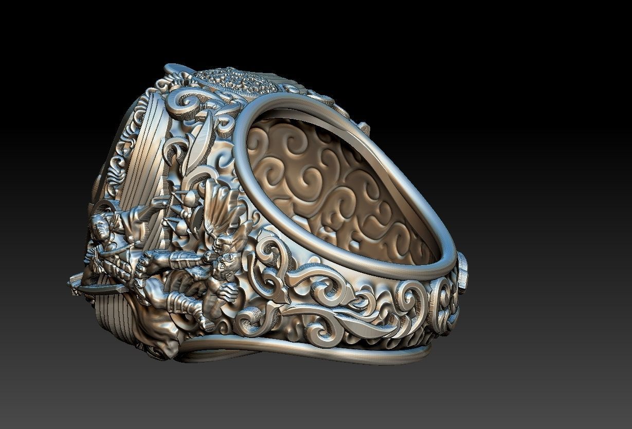 Michael the Archangel Ring - Arcanjo Miguel  3D print model_14