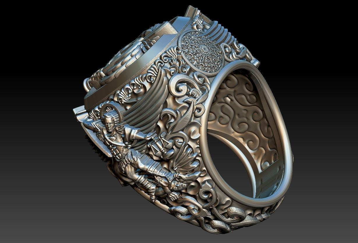 Michael the Archangel Ring - Arcanjo Miguel  3D print model_20