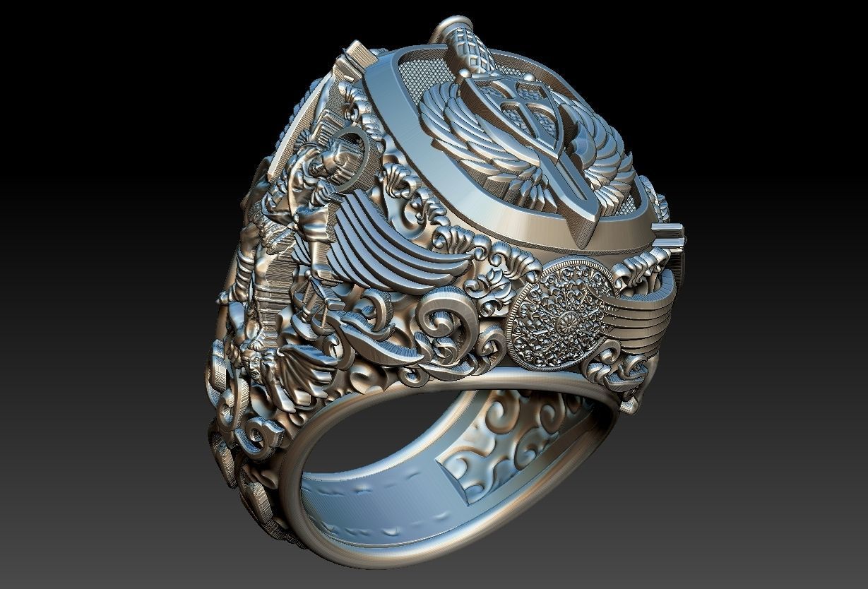 Michael the Archangel Ring - Arcanjo Miguel  3D print model_16