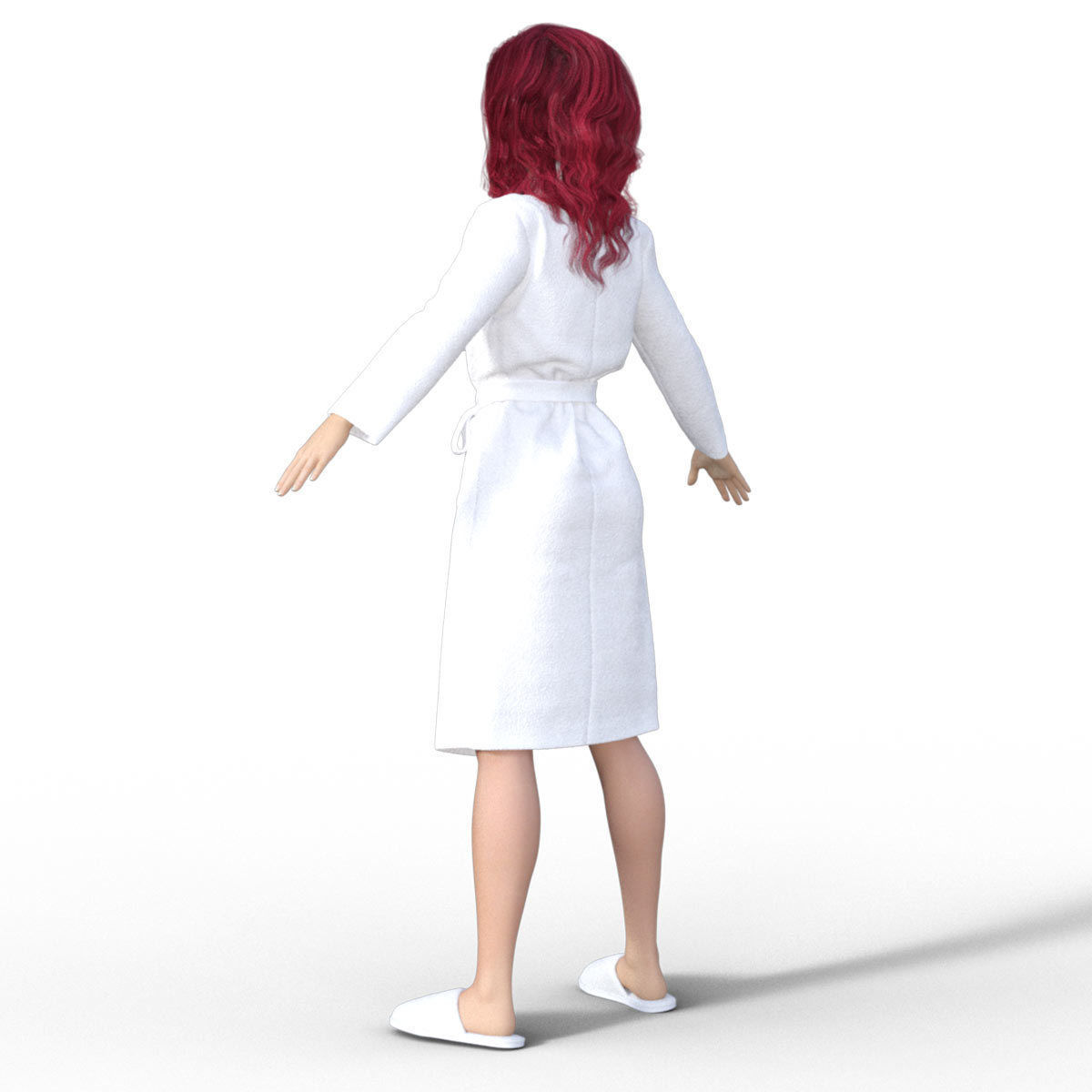 3D Redhead Girl in Bathrobe 3D model_15