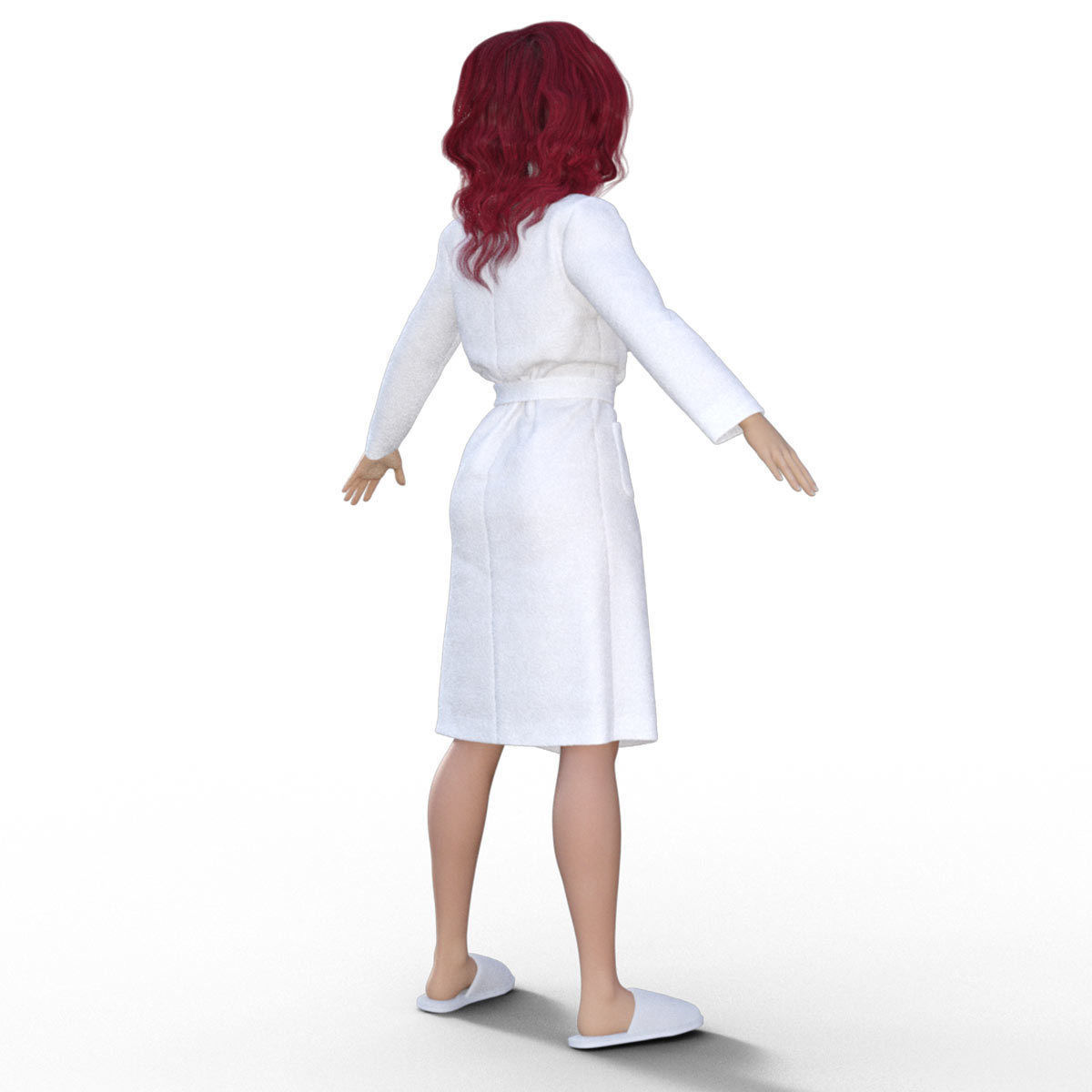 3D Redhead Girl in Bathrobe 3D model_17
