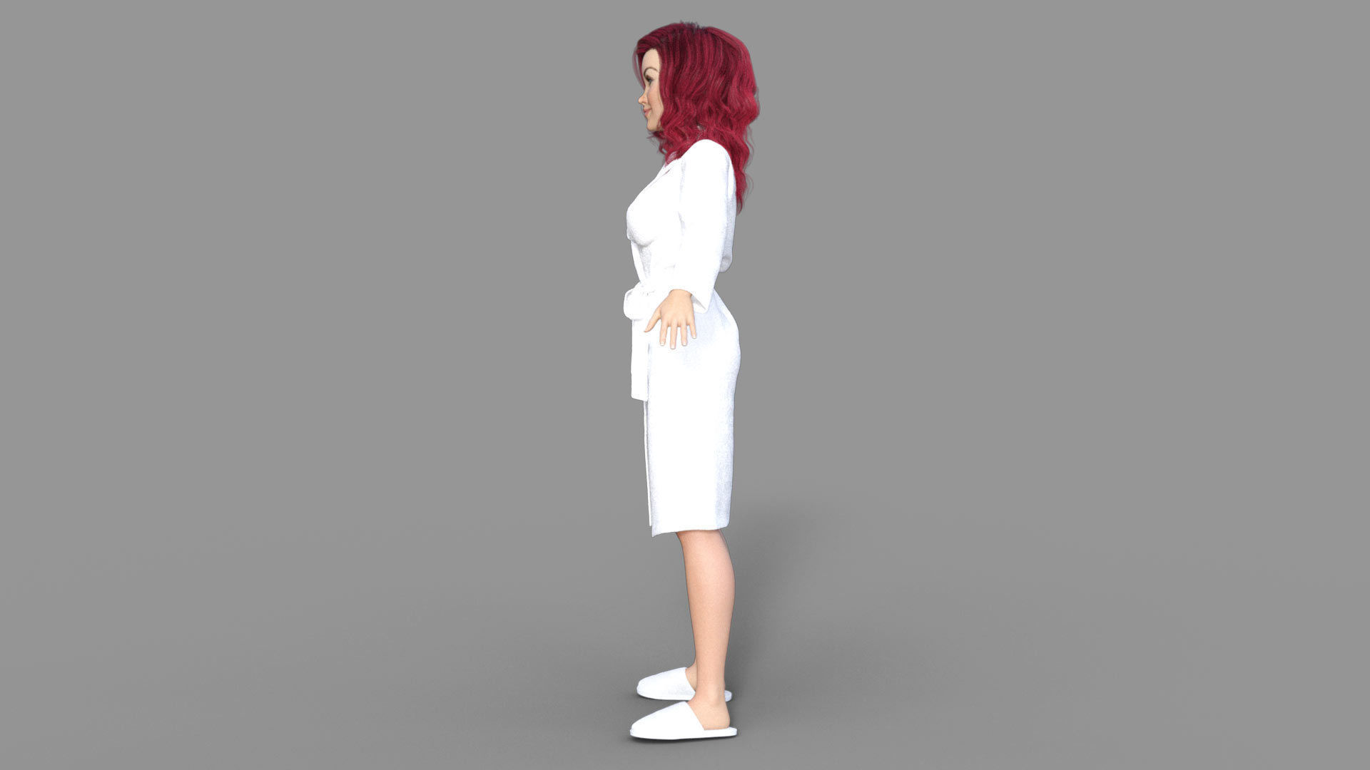 3D Redhead Girl in Bathrobe 3D model_10