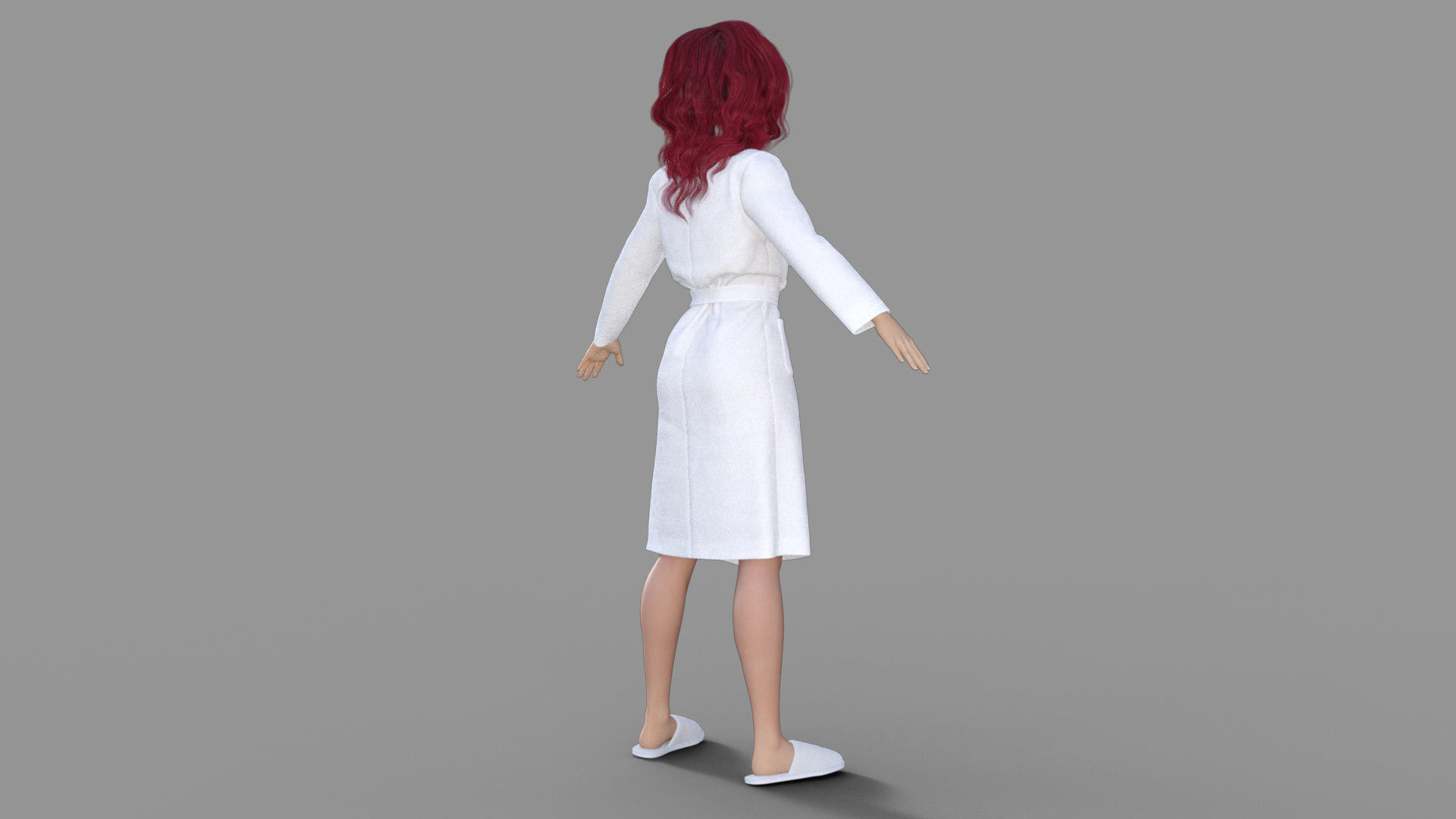 3D Redhead Girl in Bathrobe 3D model_5