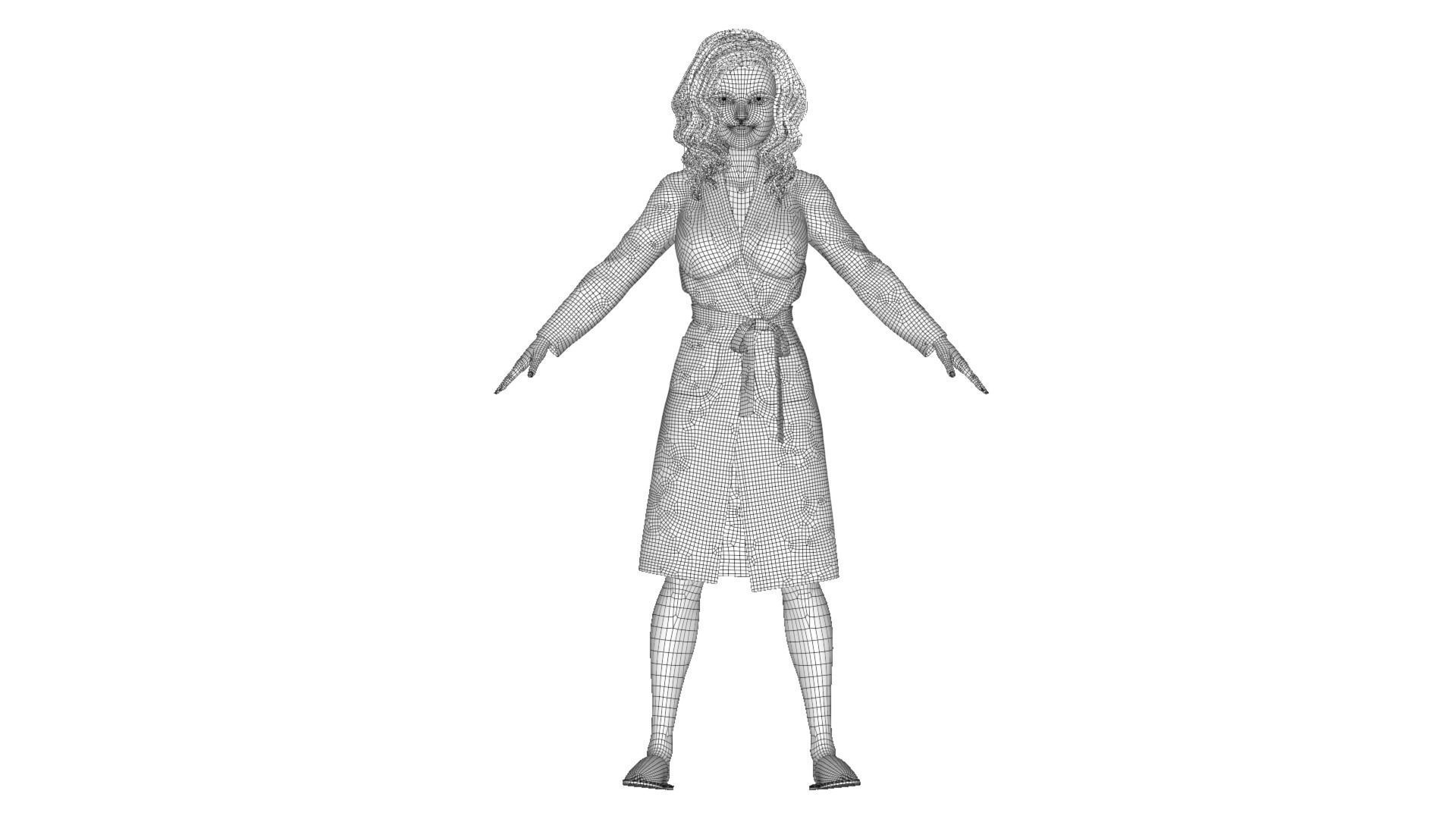 3D Redhead Girl in Bathrobe 3D model_20