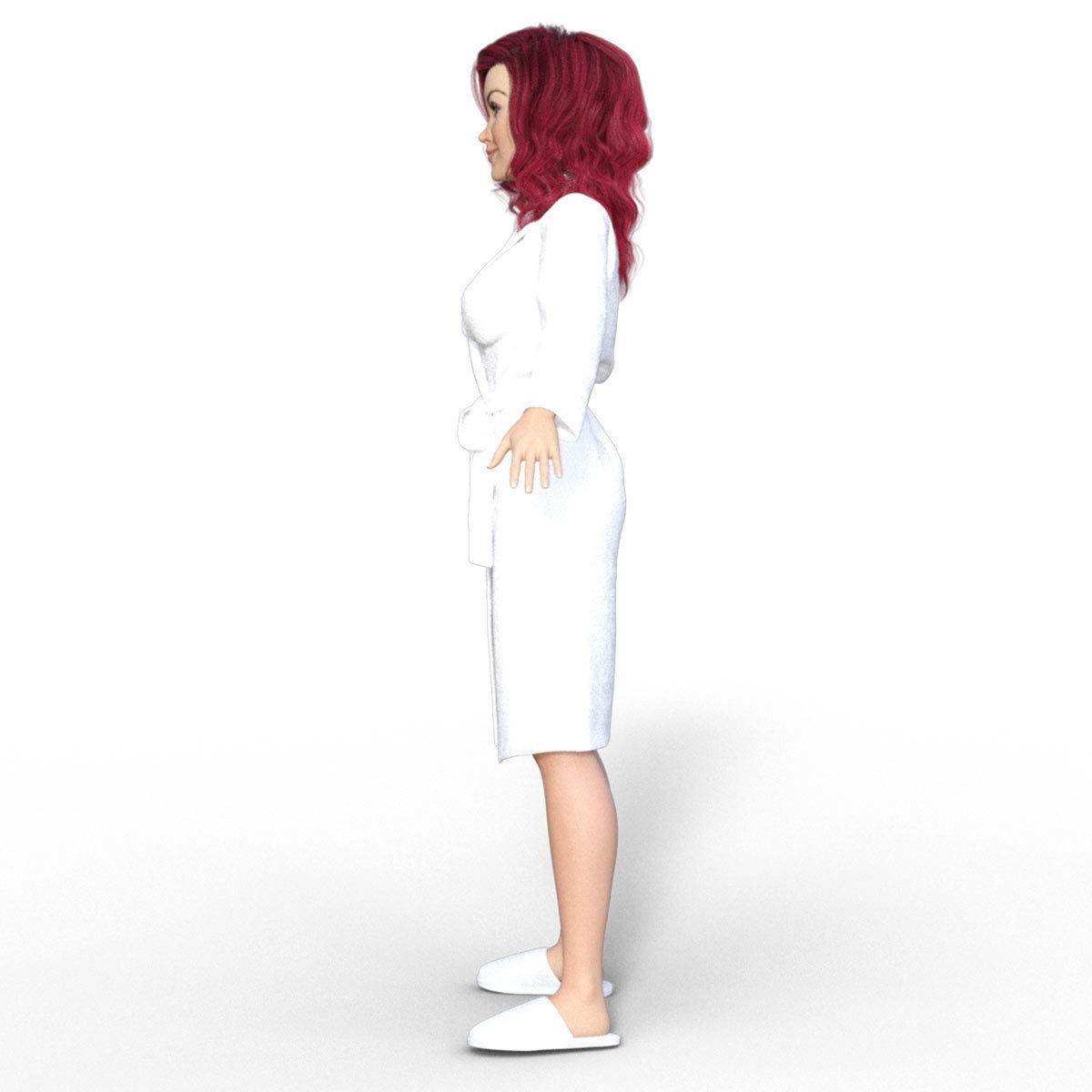 3D Redhead Girl in Bathrobe 3D model_14