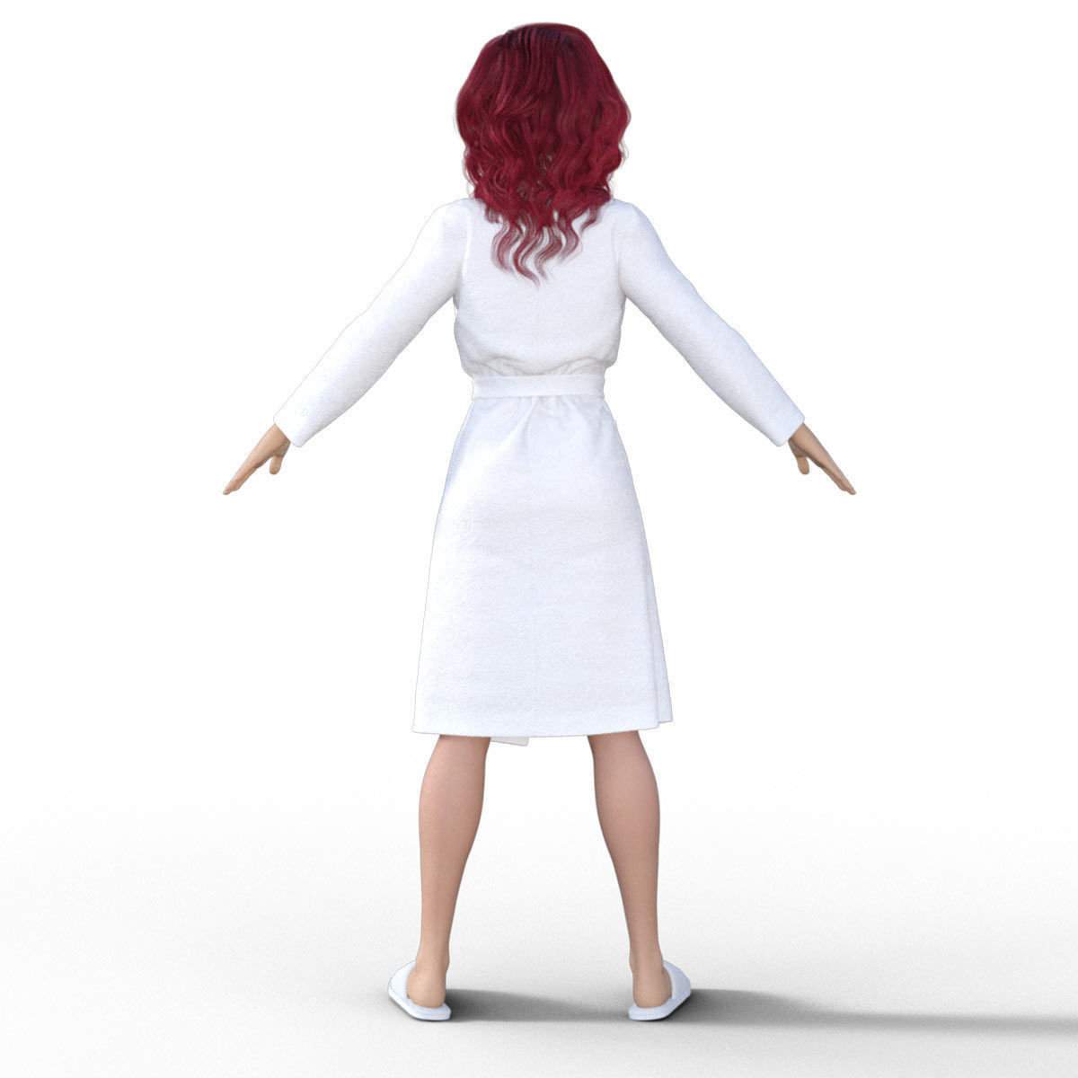 3D Redhead Girl in Bathrobe 3D model_16
