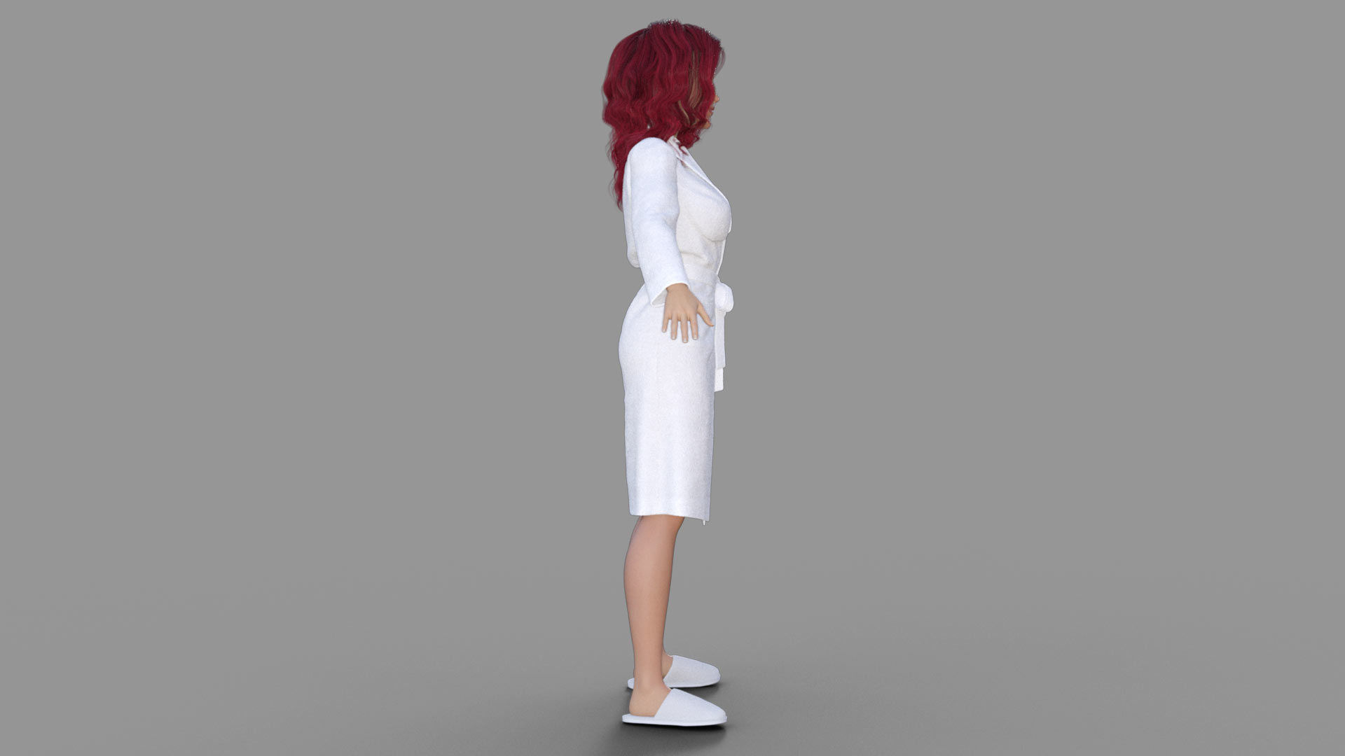 3D Redhead Girl in Bathrobe 3D model_6