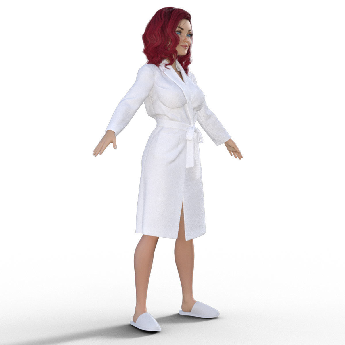 3D Redhead Girl in Bathrobe 3D model_19