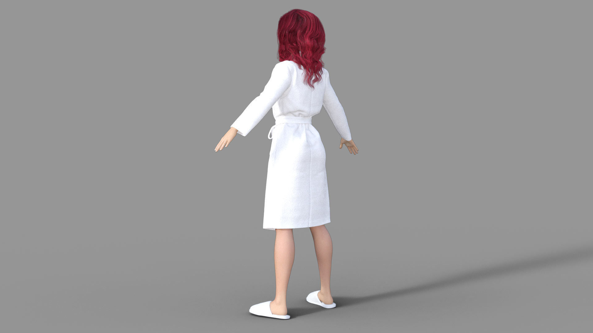 3D Redhead Girl in Bathrobe 3D model_11