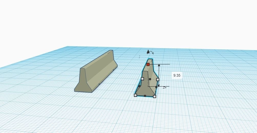 Mini jersey barrier scale h0 1-87 3D print model_3