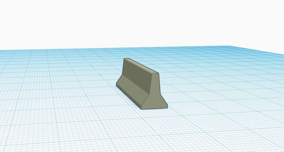 Mini jersey barrier scale h0 1-87 3D print model_2