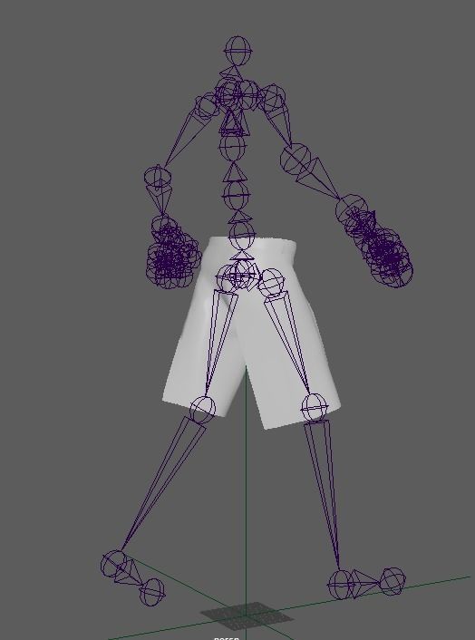 Shorts with flowers Low-poly 3D model_11