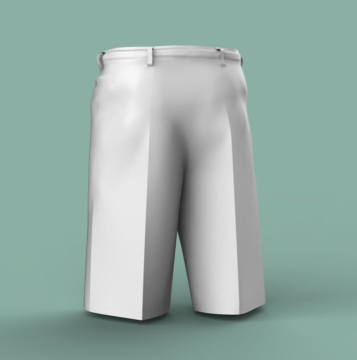 Shorts with flowers Low-poly 3D model_7