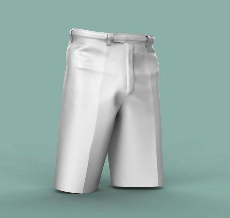 Shorts with flowers Low-poly 3D model_6