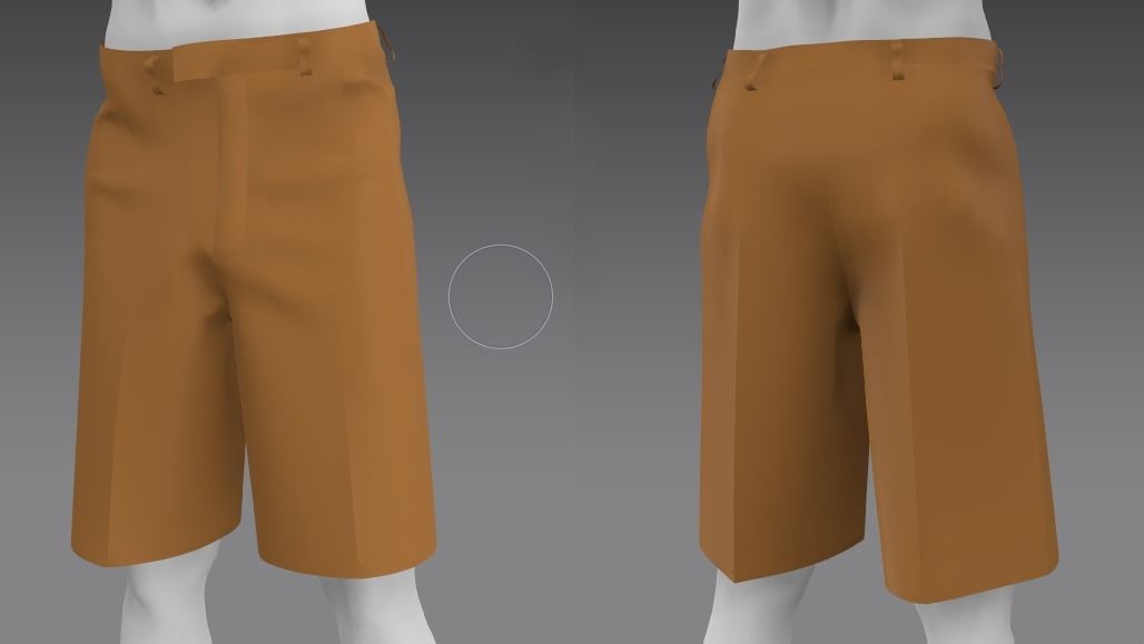 Shorts with flowers Low-poly 3D model_9