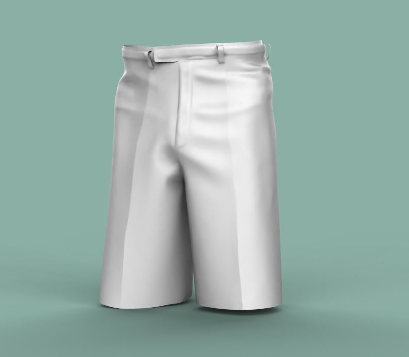 Shorts with flowers Low-poly 3D model_5