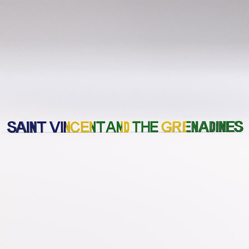 Saint Vincent and the Grenadines country Name text 3d model  Low-poly 3D model