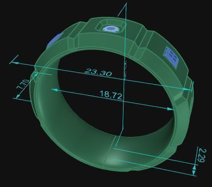Band Ring 001 3D print model_9