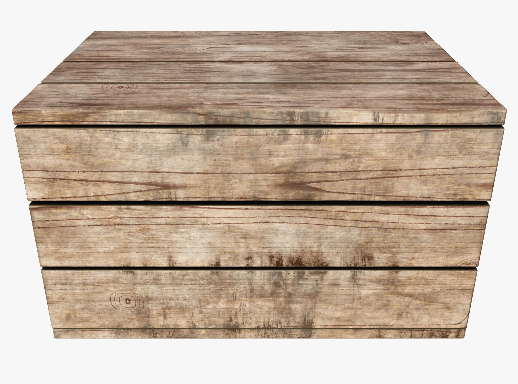 wooden case  Low-poly 3D model_1