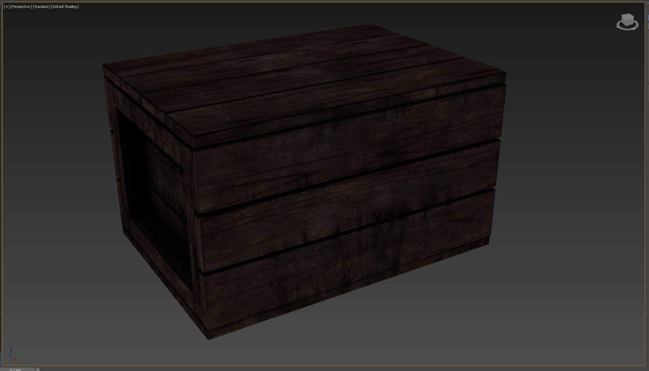wooden case  Low-poly 3D model_8