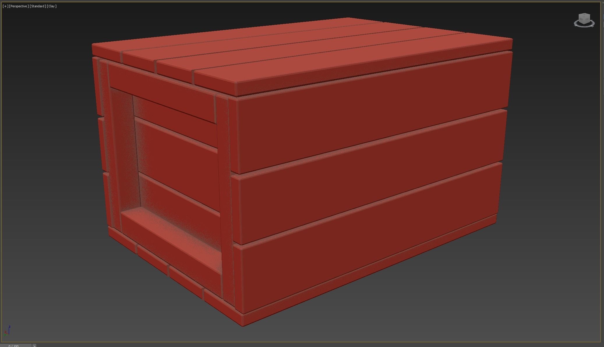 wooden case  Low-poly 3D model_6