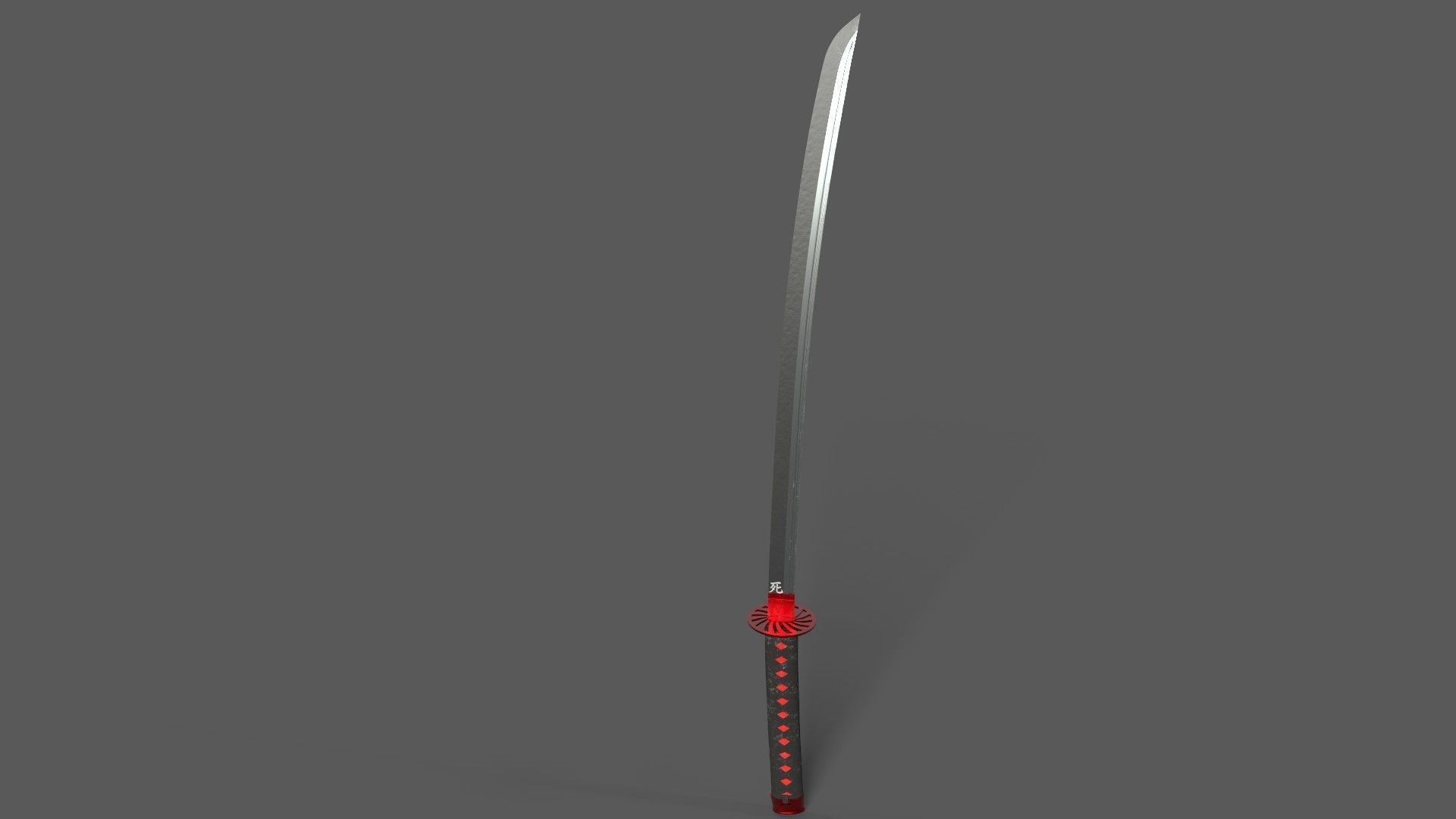 Katana Sword Low-poly 3D model_3
