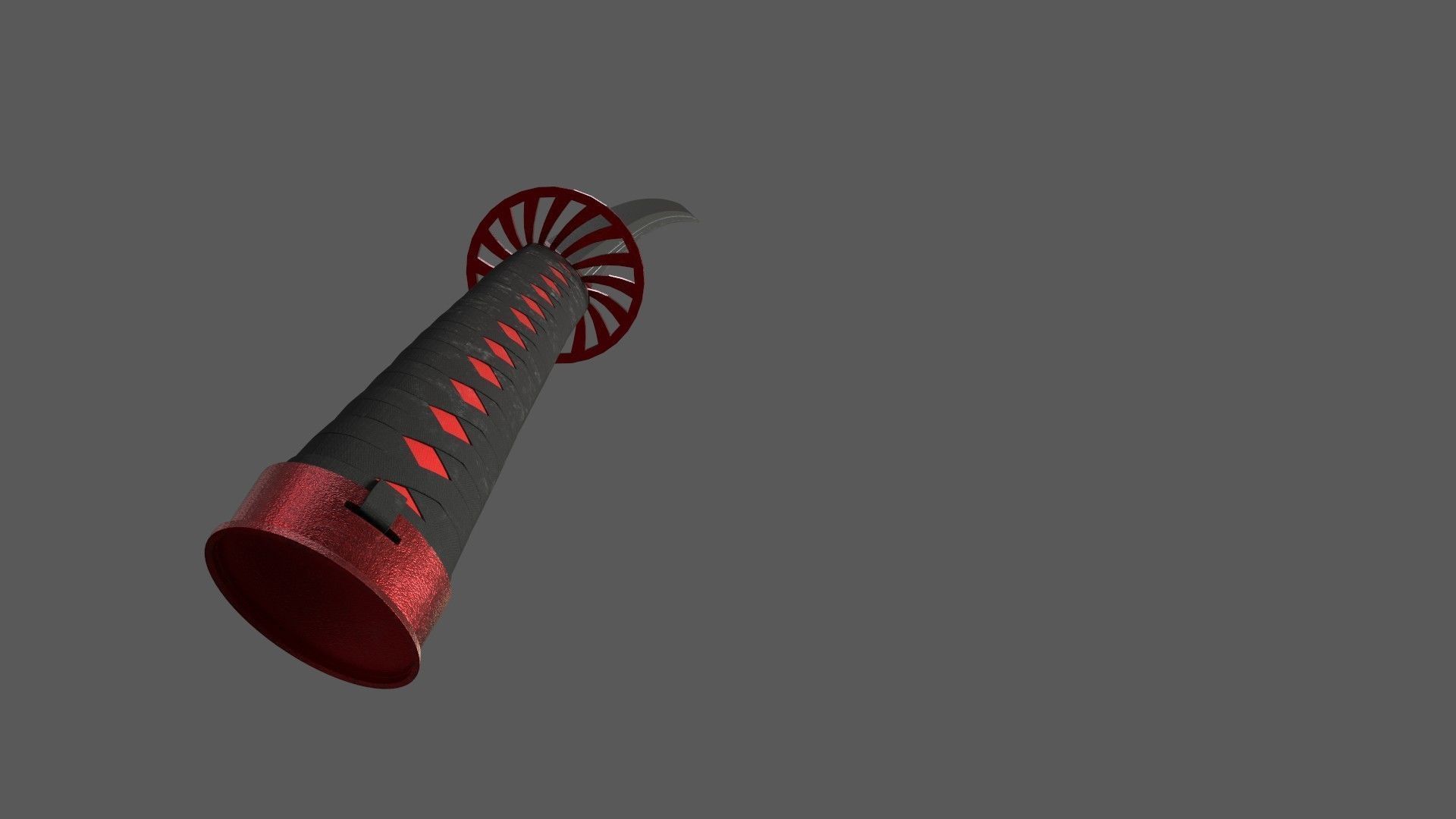 Katana Sword Low-poly 3D model_1