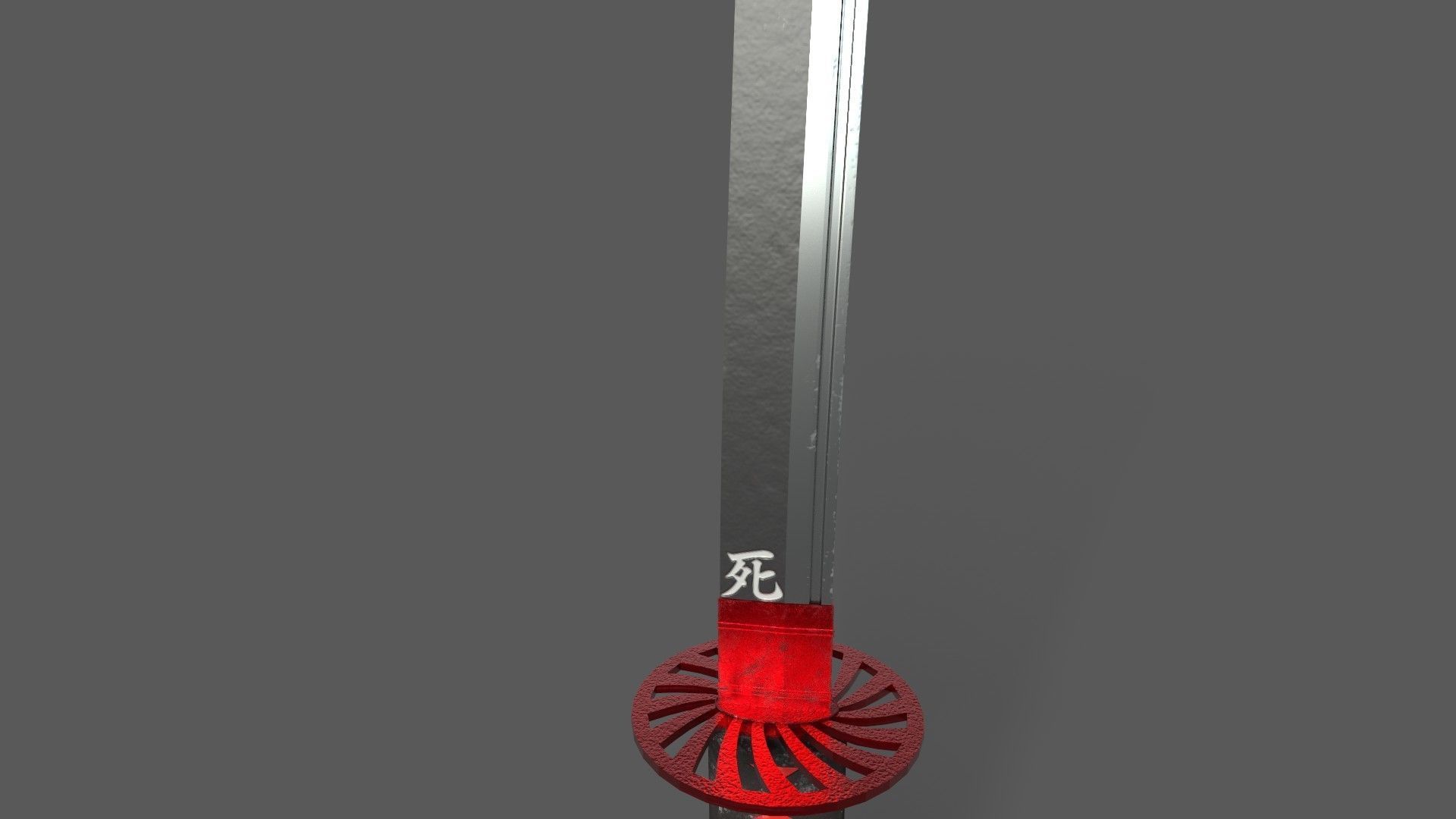 Katana Sword Low-poly 3D model_2